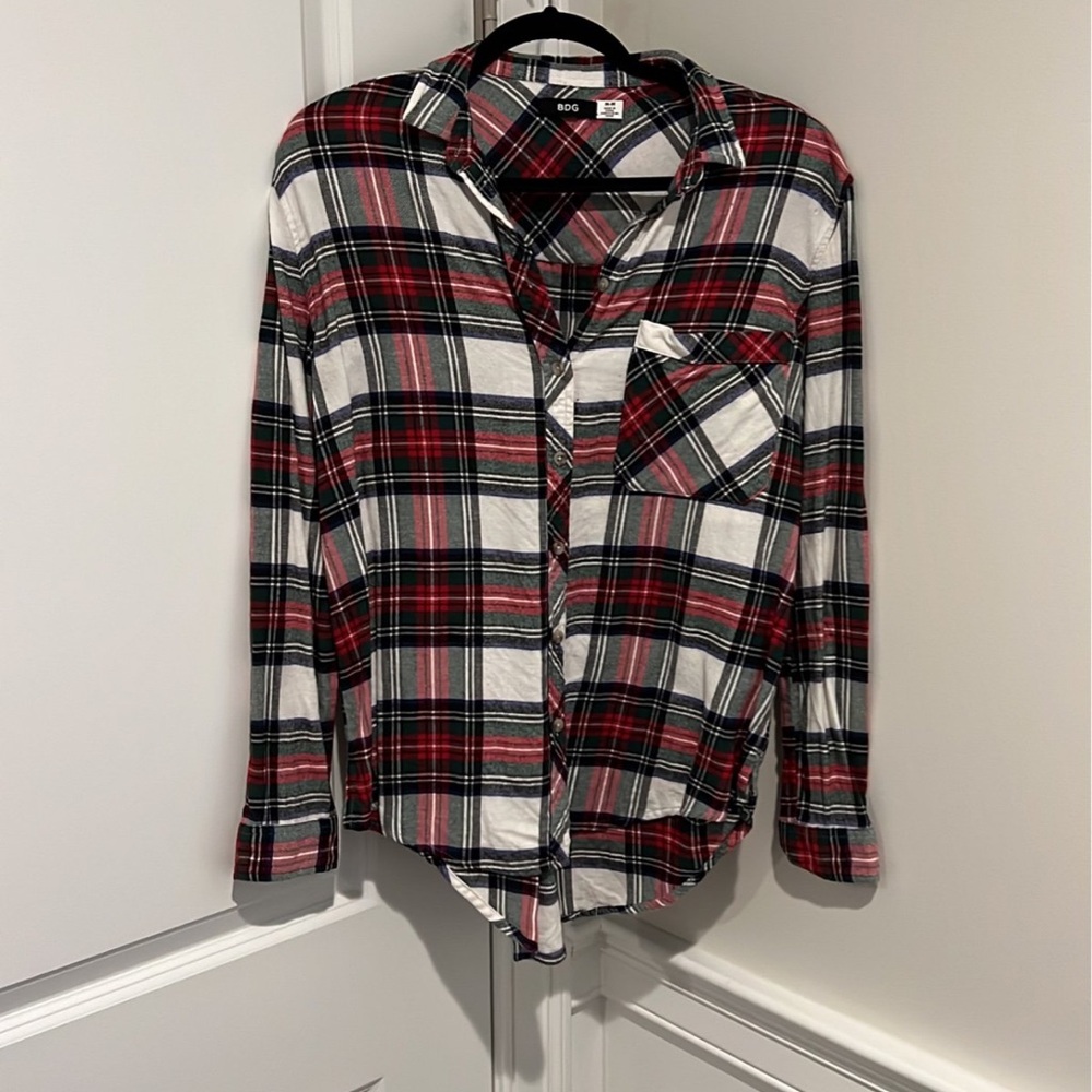 BDG Red and Black Plaid Shirt